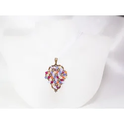 Pendant 65cm - Terence Grapes-Violet Organza - Pendant 65cm - Laiton bronze